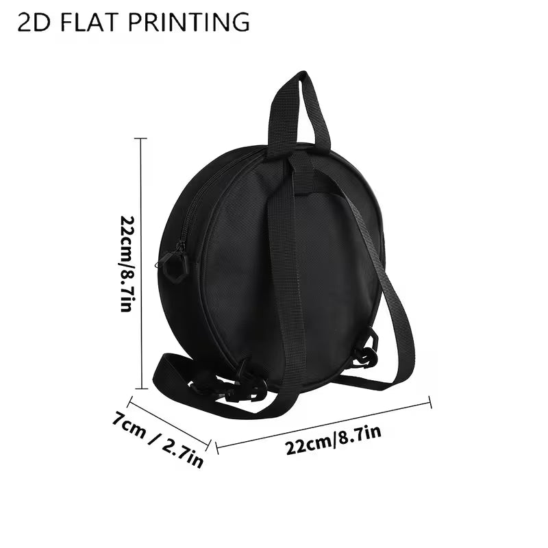 Circular printed shoulder bag / backpack with witch design