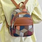 Diamond patchwork backpack / shoulder bag