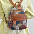 Diamond patchwork backpack / shoulder bag