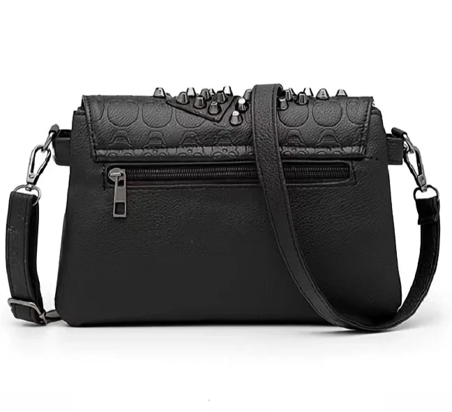Gothic / Punk Skull embossed studded shoulder bag