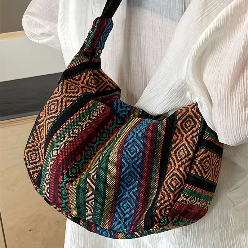 Tribal pattern shoulder bag / cross-body bag