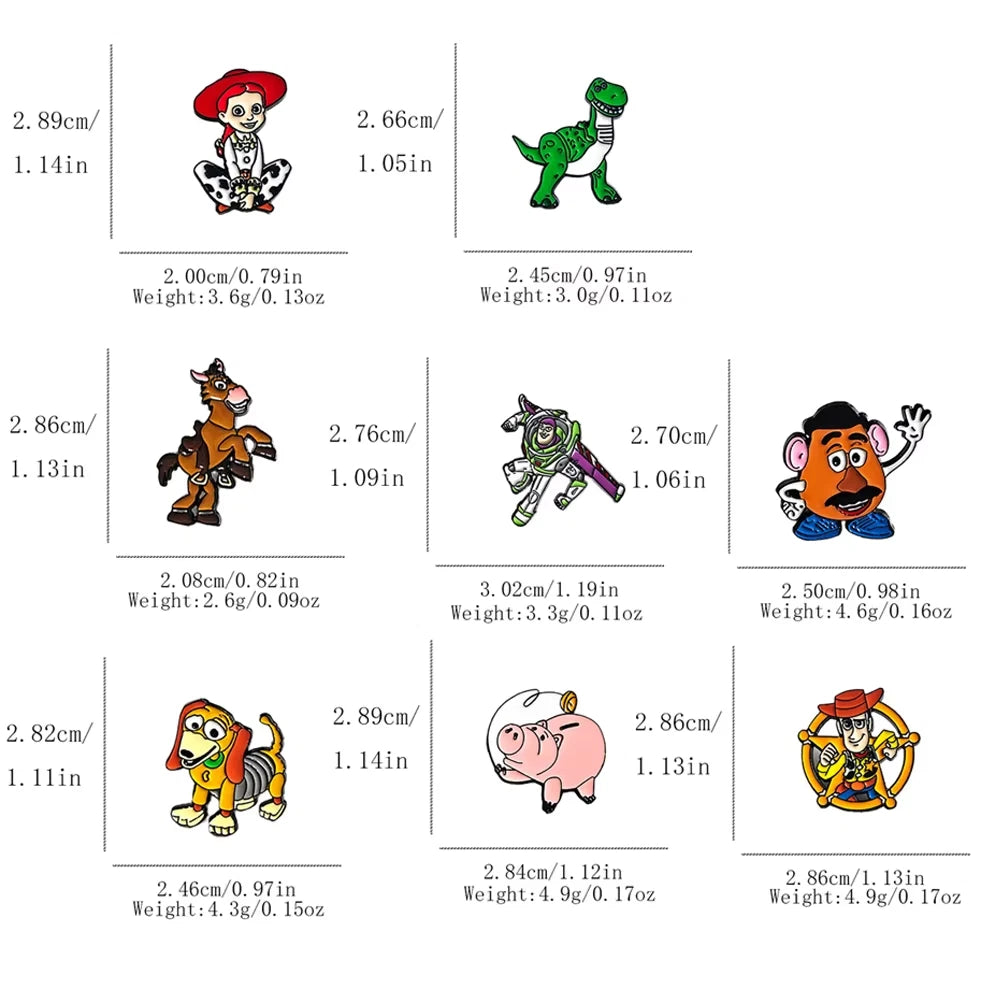 Toy Story Enamel Pin Badge Set of 8