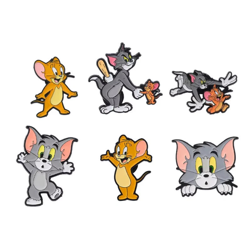 Tom and Jerry Enamel Pin Badge Set of 6