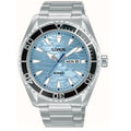 Lorus Mens Sports Diver Day/Date 42mm Light Blue Wave Dial Stainless Strap RH389AX9