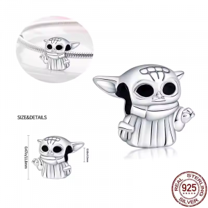 Star Wars Yoda Silver Charm for Bracelets