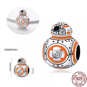 Star Wars BB8 Silver Charm for Bracelets