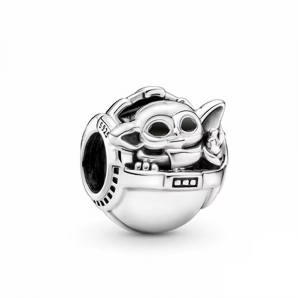 Star Wars Grogu Silver Charm for Bracelets