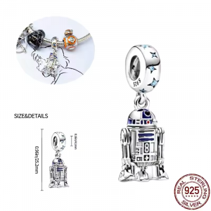 Star Wars R2-D2 Silver Charm for Bracelets